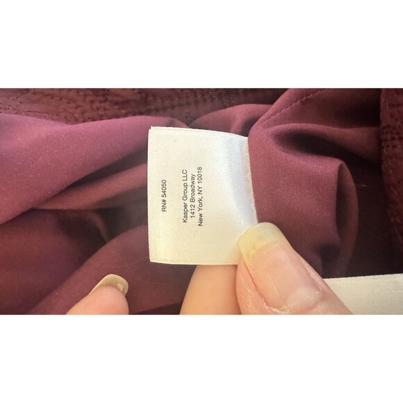 Anne Klein Textured Button Coat Woman's Small Deep Berry Classic Modern Trench - Picture 9 of 9